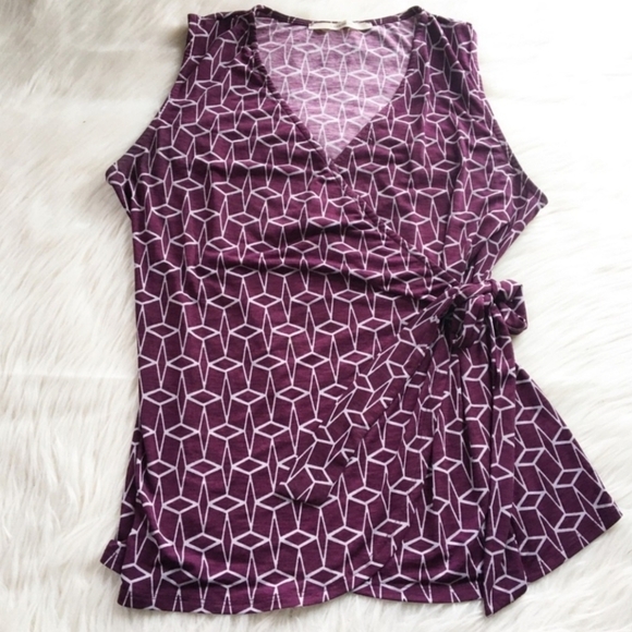 41 Hawthorn Geometric Wrap Sleeveless Valerie Tie Knit Top Women's Large L EUC - Picture 2 of 7